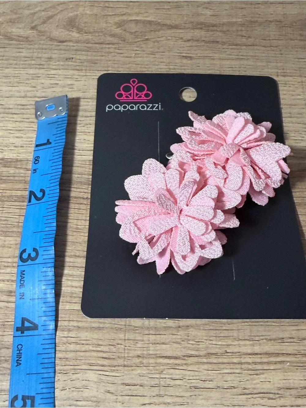 paparazzi Light Pink Layered Flower Hair Clips
